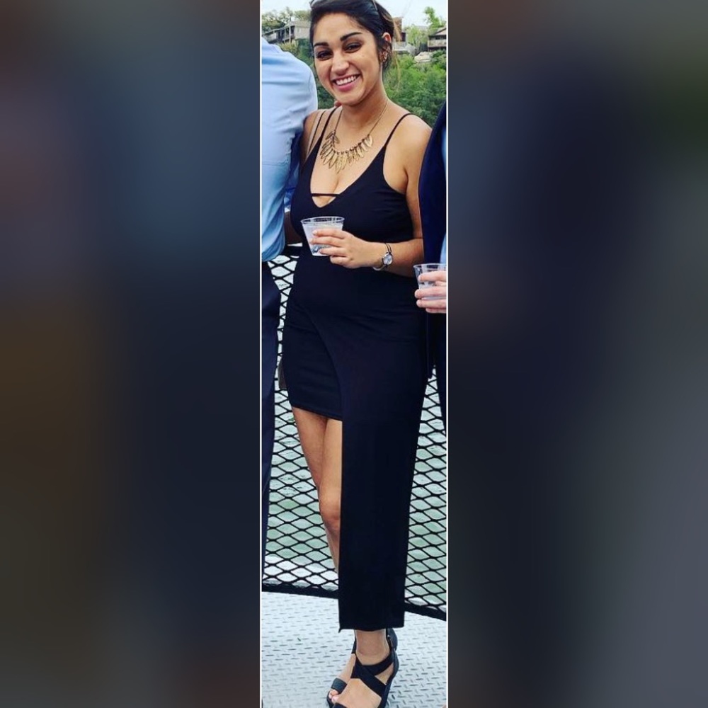 Black half long/short dress